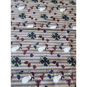 1997 Rachel Pellman Country Christmas Cotton Fabric Welcome Winter Snowmen Skate